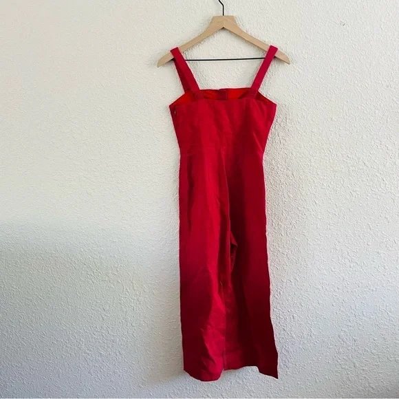 STAUD Bay Cropped Red Jumpsuit - Picture 6 of 15